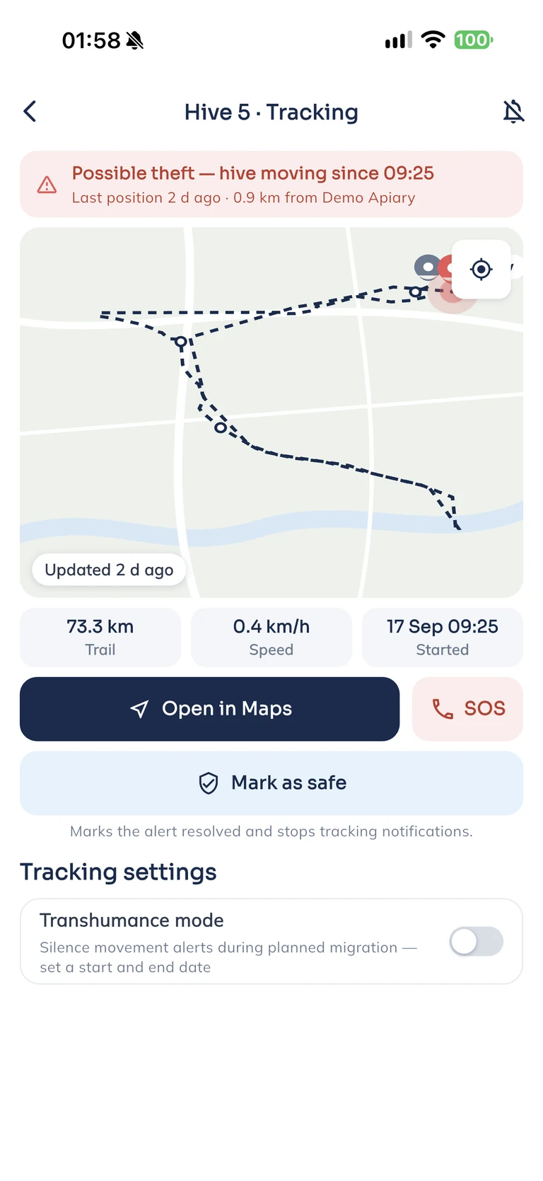 معاينة تتبع GPS